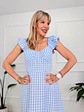 Onda Checkered Maxi Dress Blue 6383  - thumbnail 4