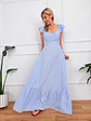 Onda Checkered Maxi Dress Blue 6383  - thumbnail 1
