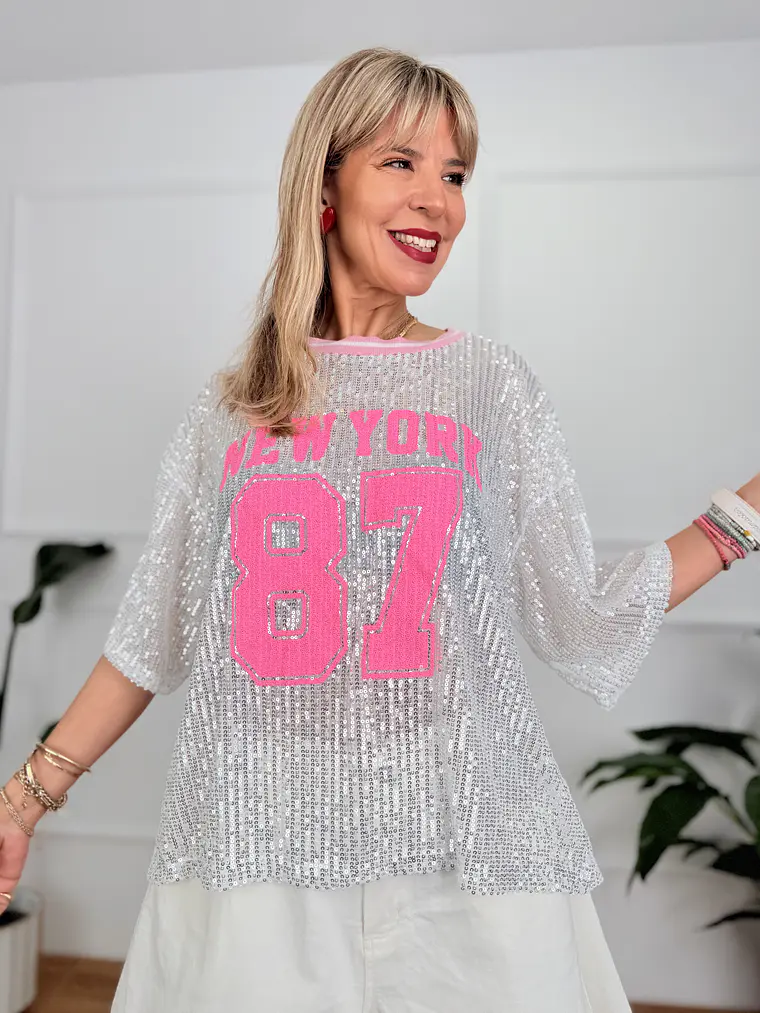 Athletic Glam T-shirt Pink 21160-3   1