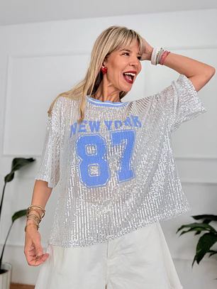 Athletic Glam T-shirt Blue 21160-3   