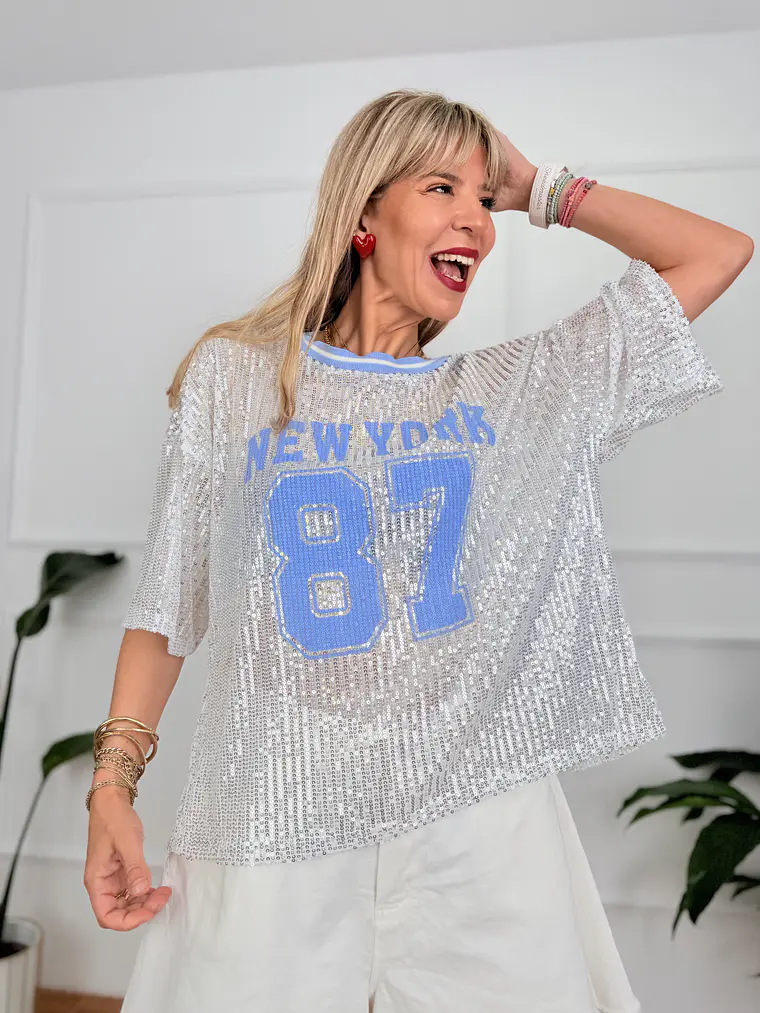 Athletic Glam T-shirt Blue 21160-3    1