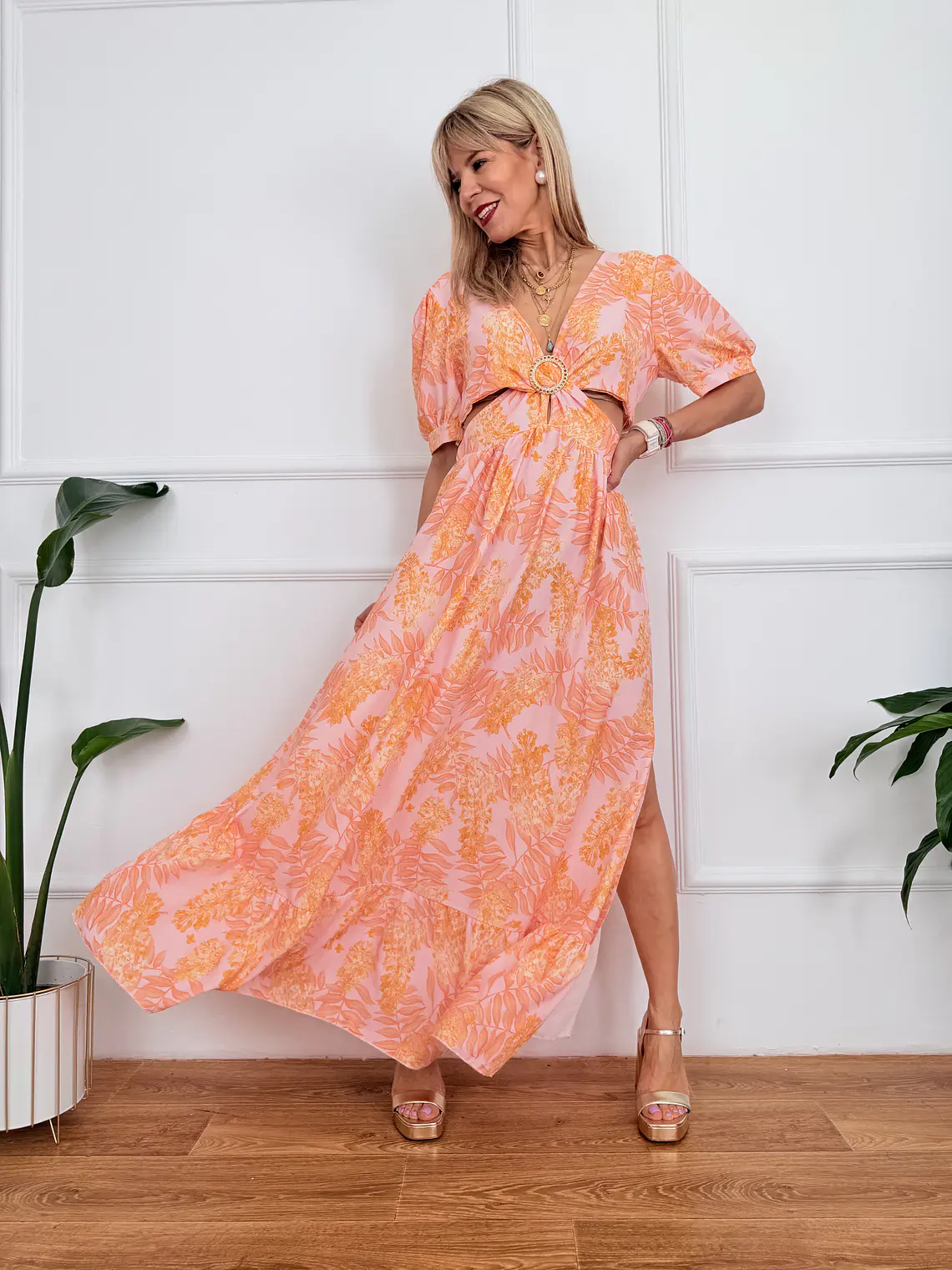 Caliente Dress Pink 55051  1