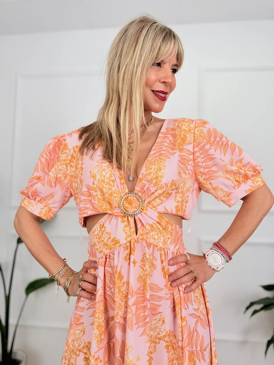 Caliente Dress Pink 55051  4