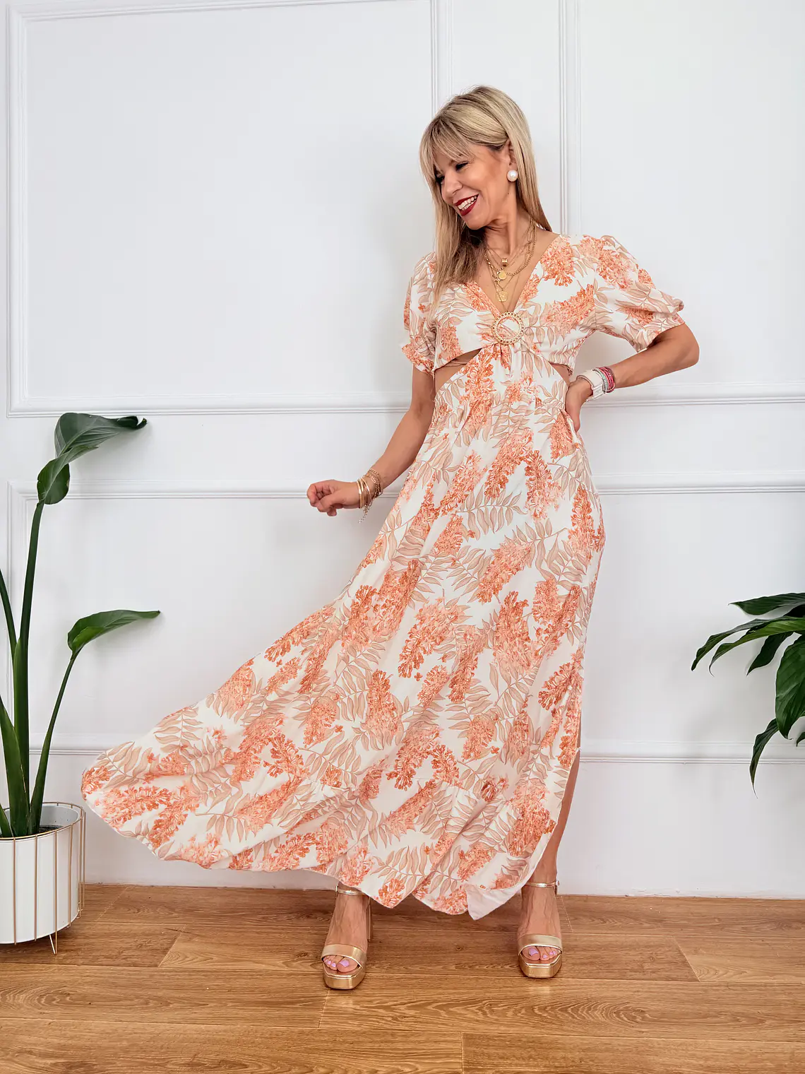 Caliente Dress Ivory 55051   2
