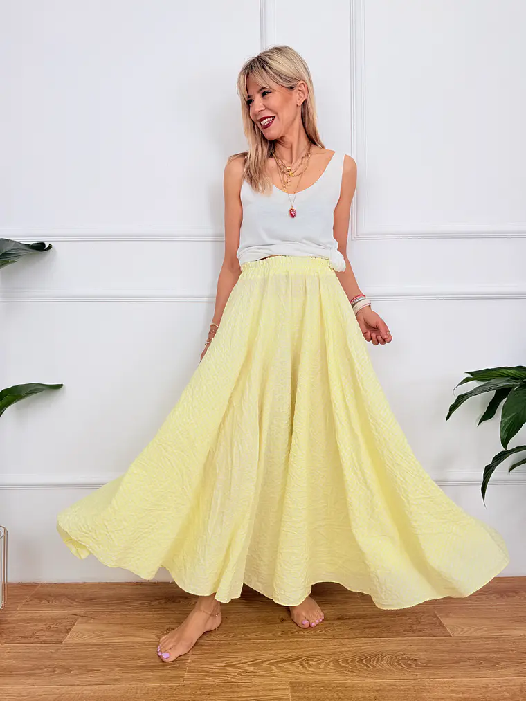 Roxana Checkered Skirt Yellow 836326  1