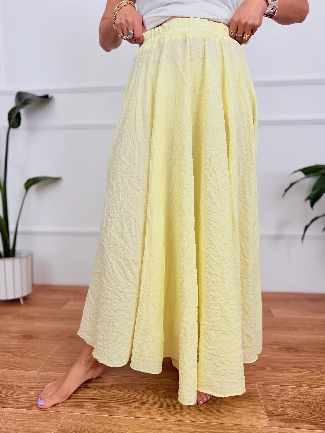 Roxana Checkered Skirt Yellow 836326  4