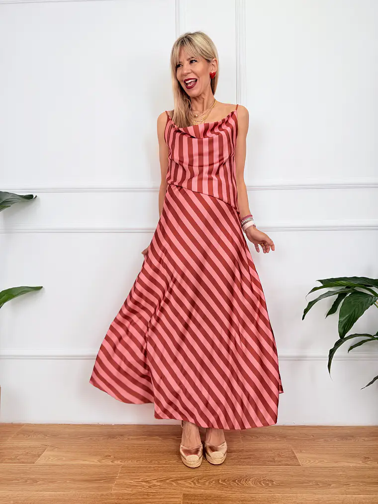 Amvrosia Set Striped Rust Orange 9861-1  1