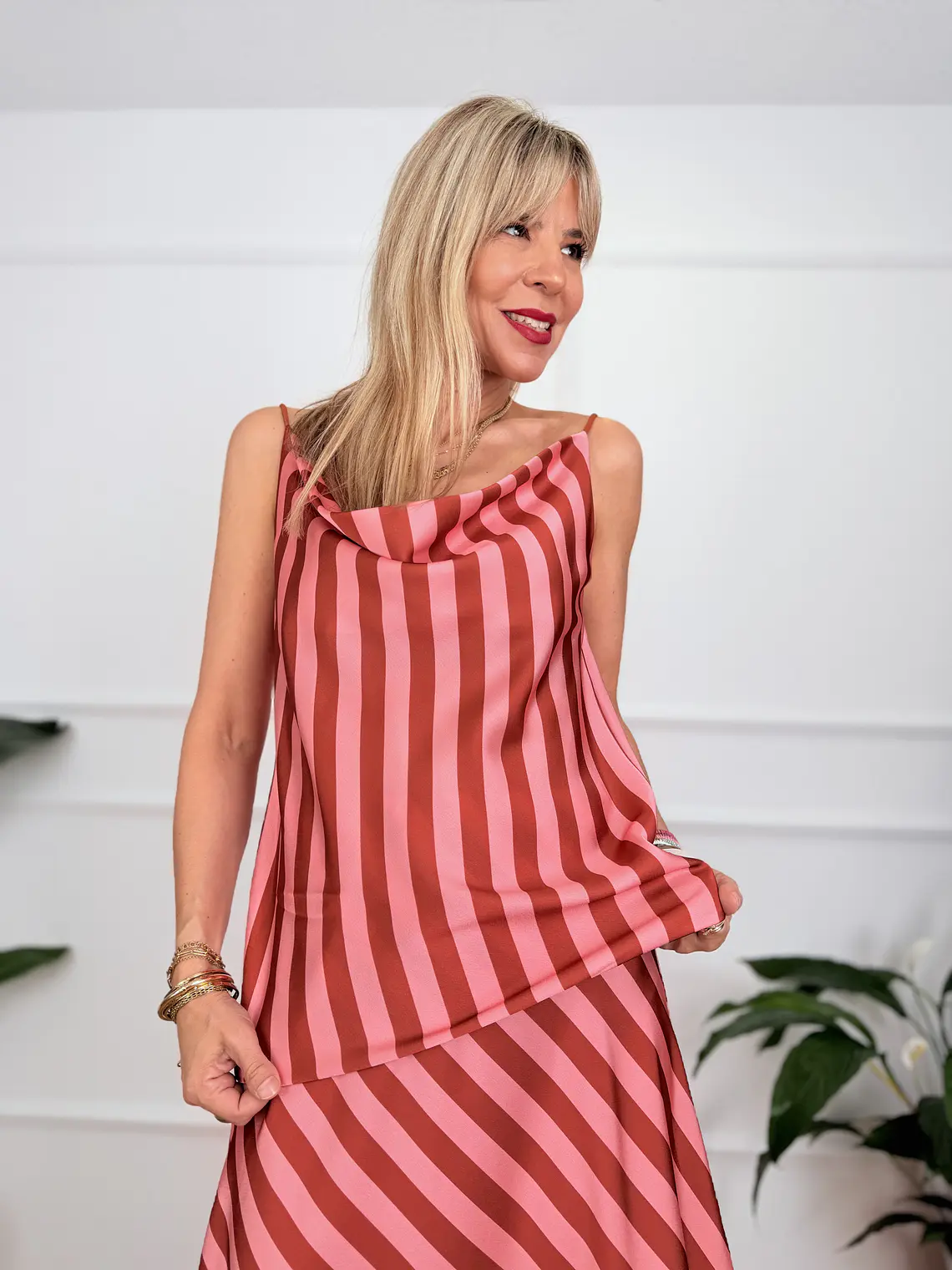 Amvrosia Set Striped Rust Orange 9861-1  4