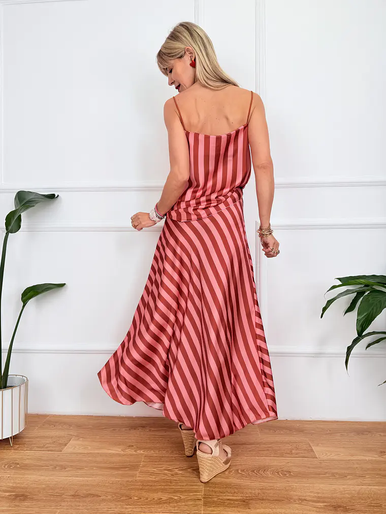 Amvrosia Set Striped Rust Orange 9861-1  3