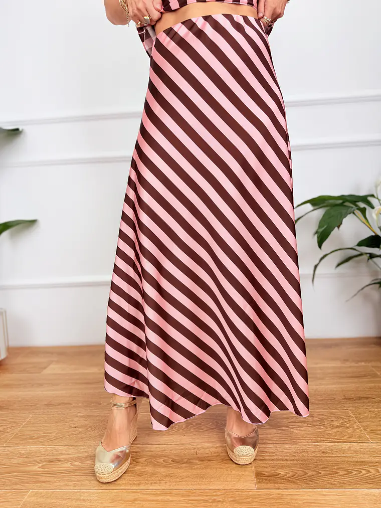Amvrosia Set Striped Brown 9861-1   5