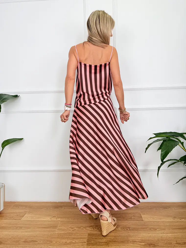 Amvrosia Set Striped Brown 9861-1   3