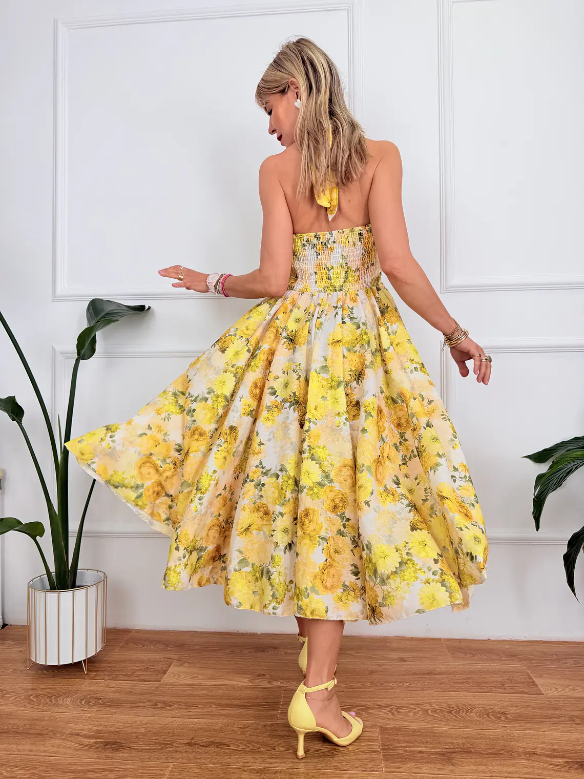 Ginevra Floral Dress Υellow 26366  3