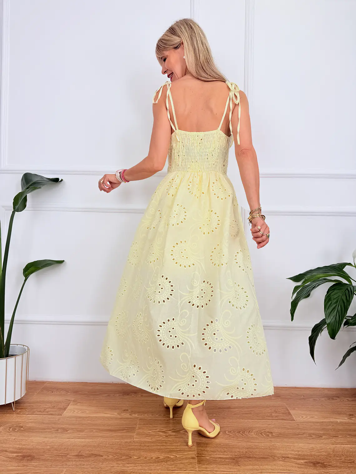 Paula Dress Guipure Yellow 57623  3