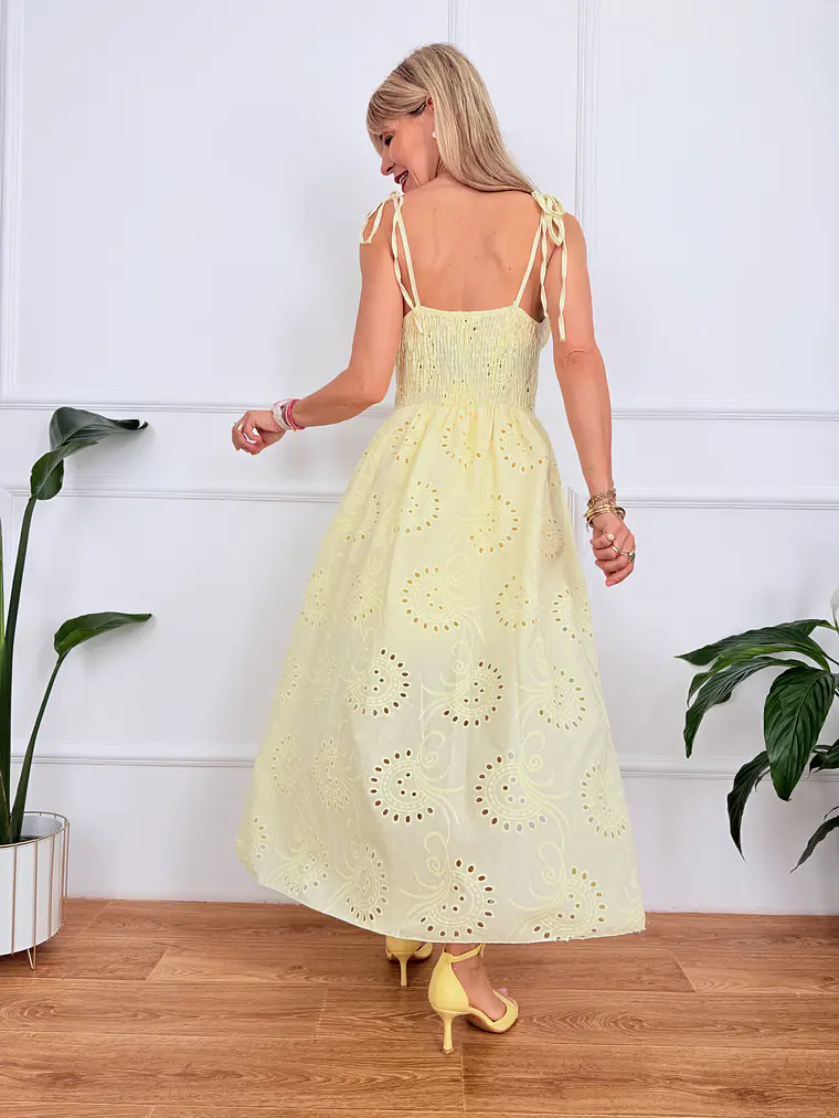Paula Dress Guipure Yellow 57623  3