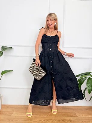 Paula Dress Guipure Black 57623