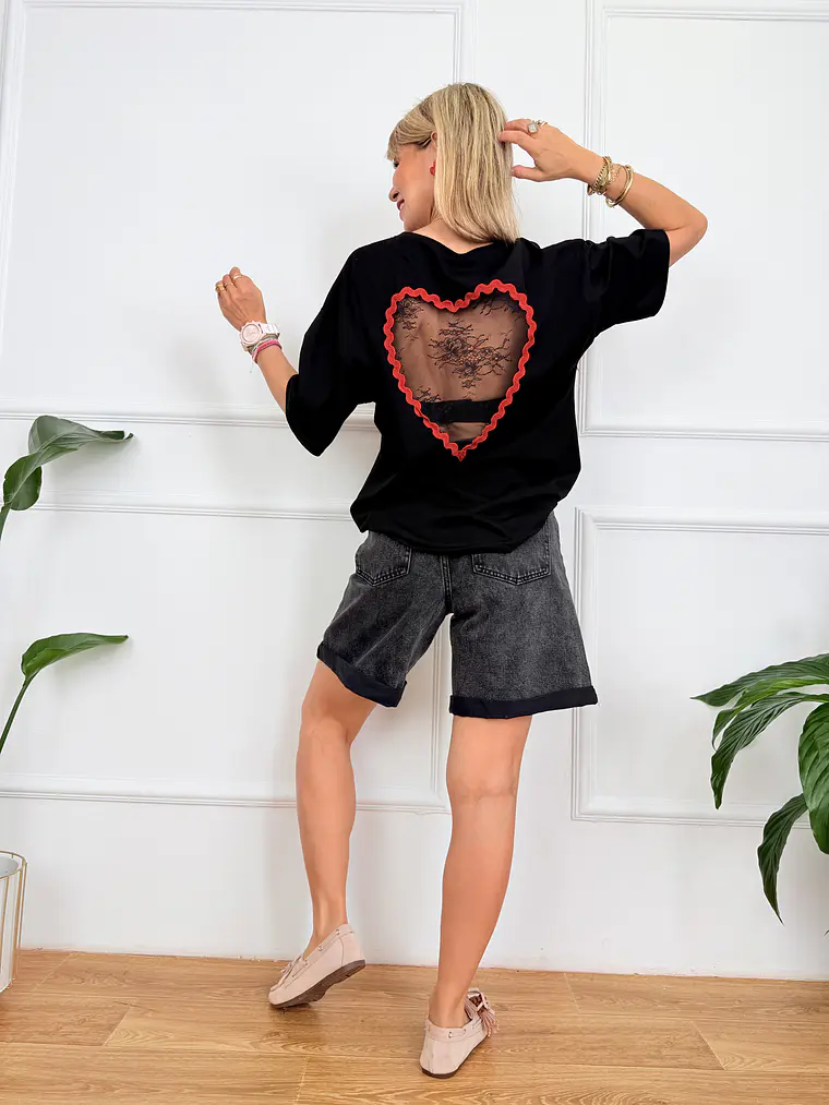 Corazón T-shirt Black 61581    3