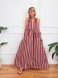 Rocio Stripped Dress Wine-Pink 5038  - thumbnail 2