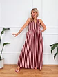 Rocio Stripped Dress Wine-Pink 5038  - thumbnail 1