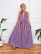 Rocio Stripped Dress Blue-Rust Orange 5038 - thumbnail 2