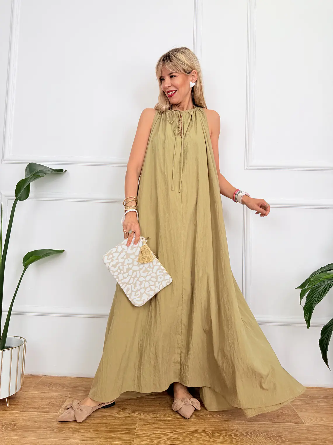Ilios Dress Chaki V710 2
