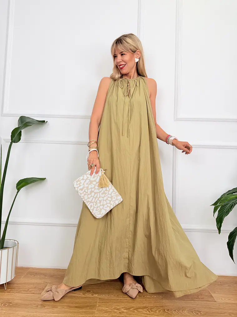 Ilios Dress Chaki V710 2