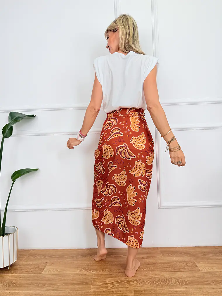 Lefkes Skirt Orange 12027 3