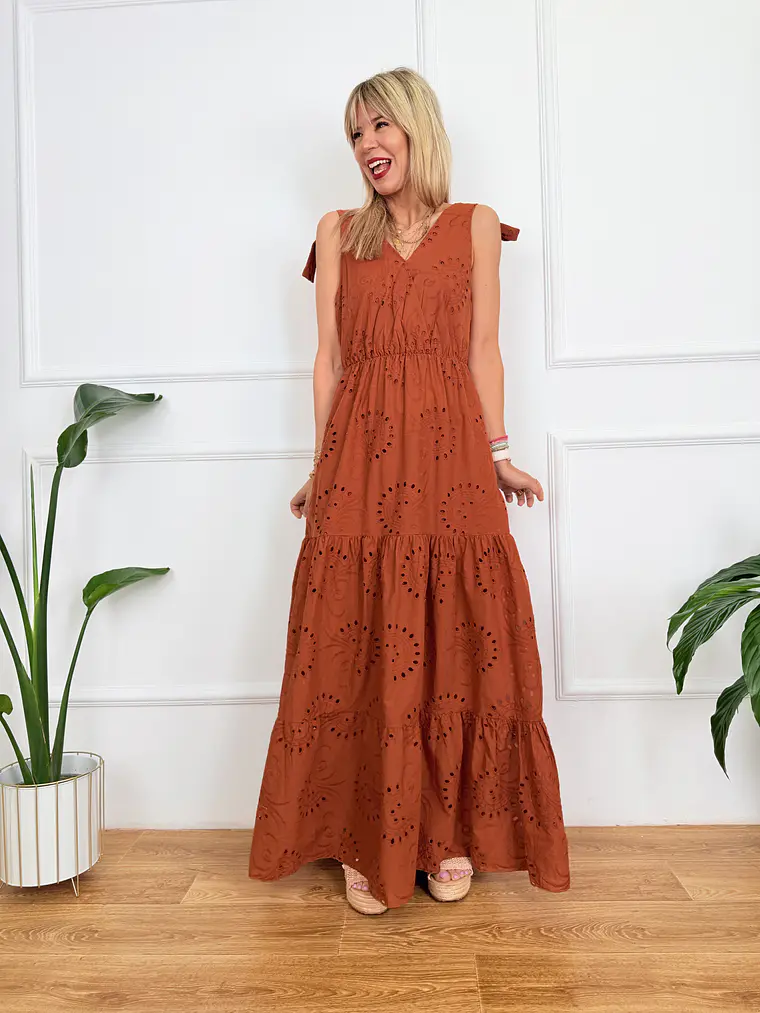 Pyrgos Maxi Guipure Dress Ekai 58181 2