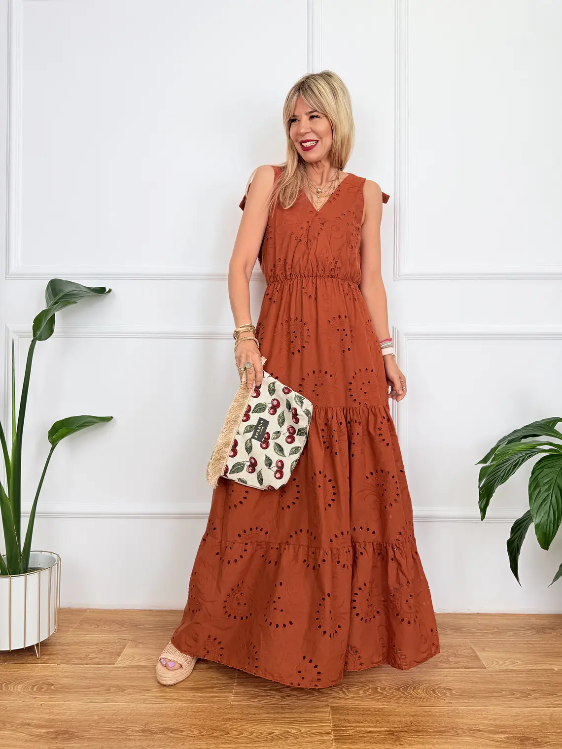Pyrgos Maxi Guipure Dress Ekai 58181 1
