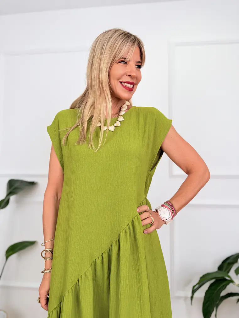 Ammouliani Dress Lime 59113  4