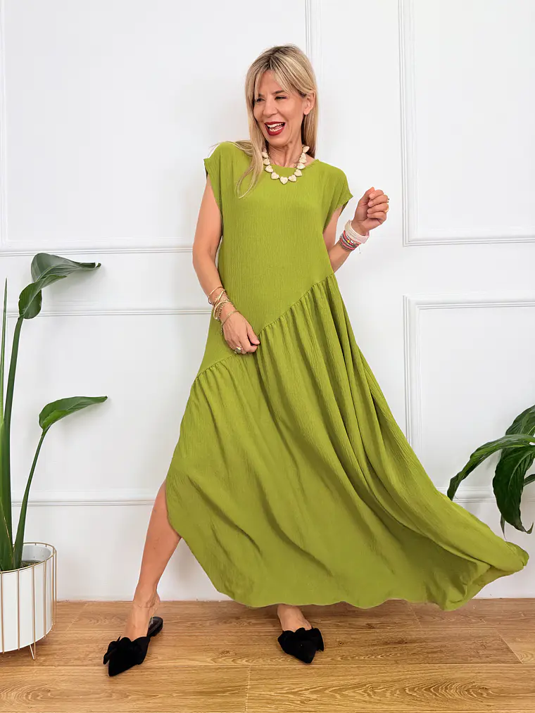 Ammouliani Dress Lime 59113  1