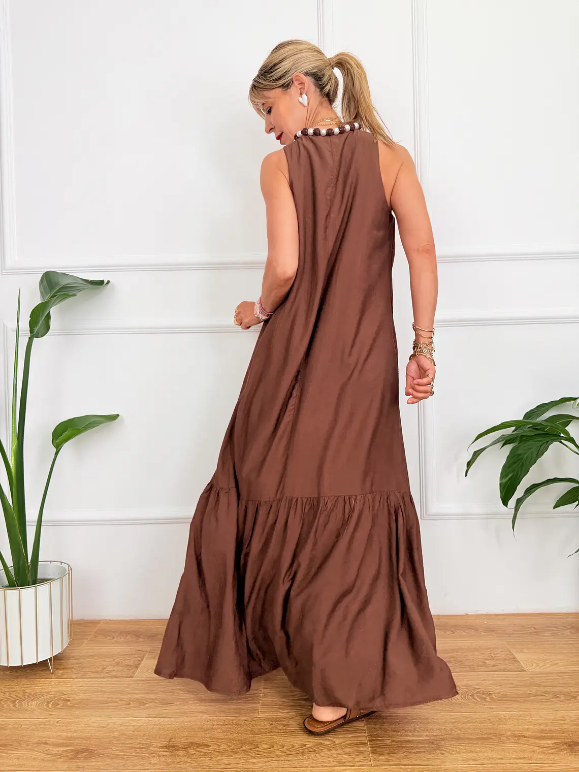 Estia Dress Brown D80335  3