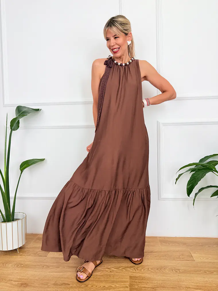 Estia Dress Brown D80335  1