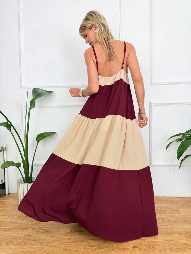 Miami Maxi Dress Wine 59100  3