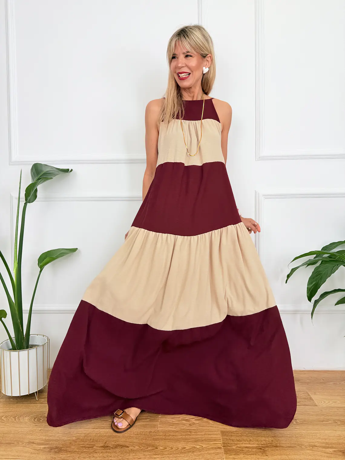 Miami Maxi Dress Wine 59100  1