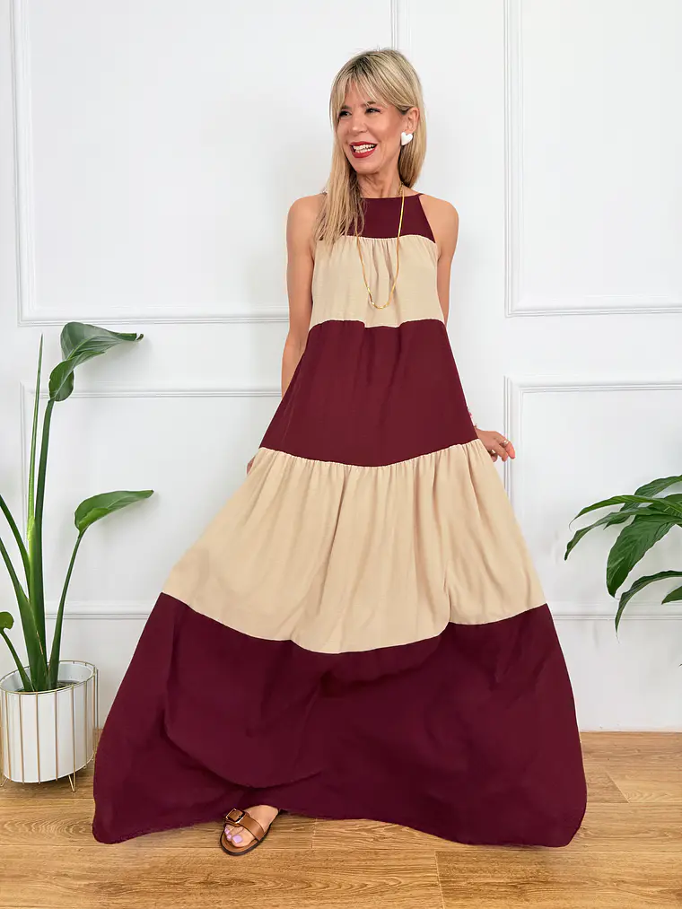 Miami Maxi Dress Wine 59100  1