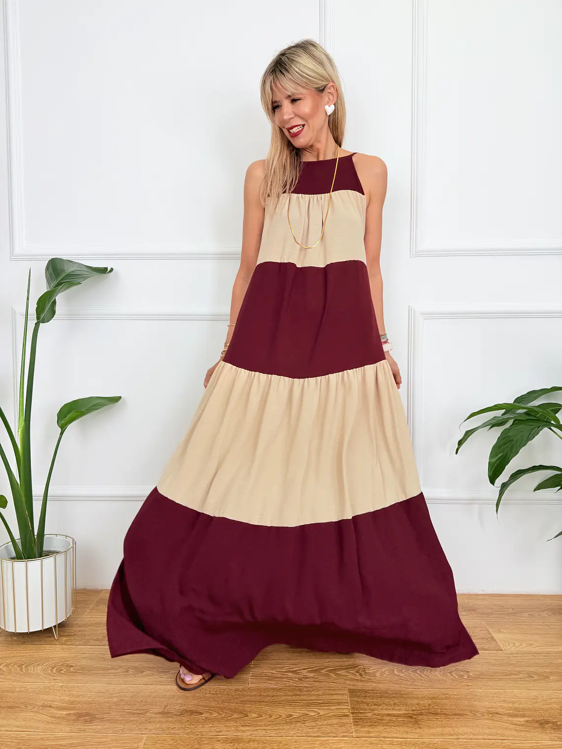Miami Maxi Dress Wine 59100  2
