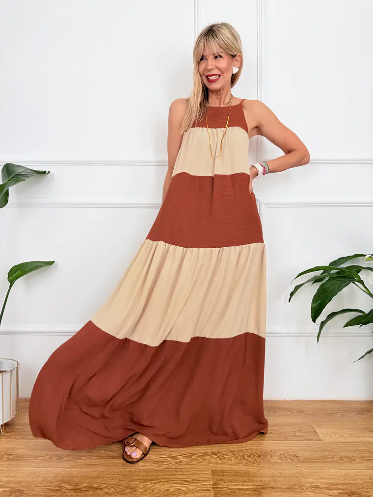 Miami Maxi Dress Beige 59100    2