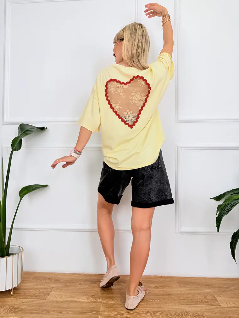 Corazón T-shirt Yellow 61581    4