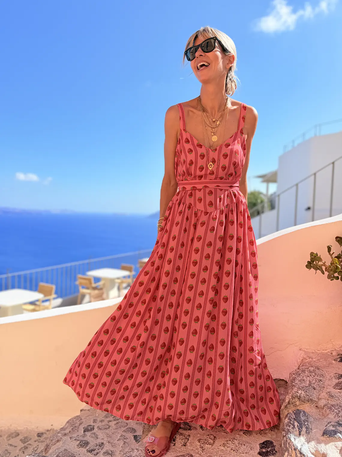 Farrah Strawberry Maxi Dress Pink 5727 1