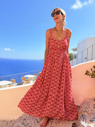 Farrah Strawberry Maxi Dress Pink 5727