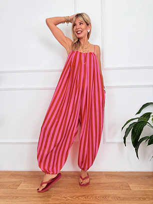 Puerto Jumpsuit Orange-Pink 14088
