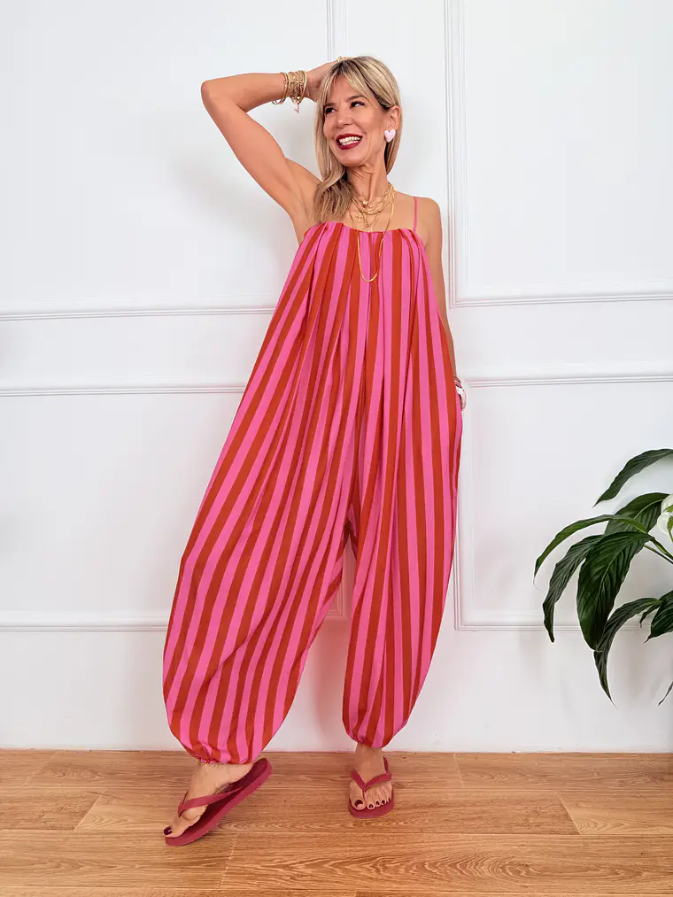 Puerto Jumpsuit Orange-Pink 14088 1