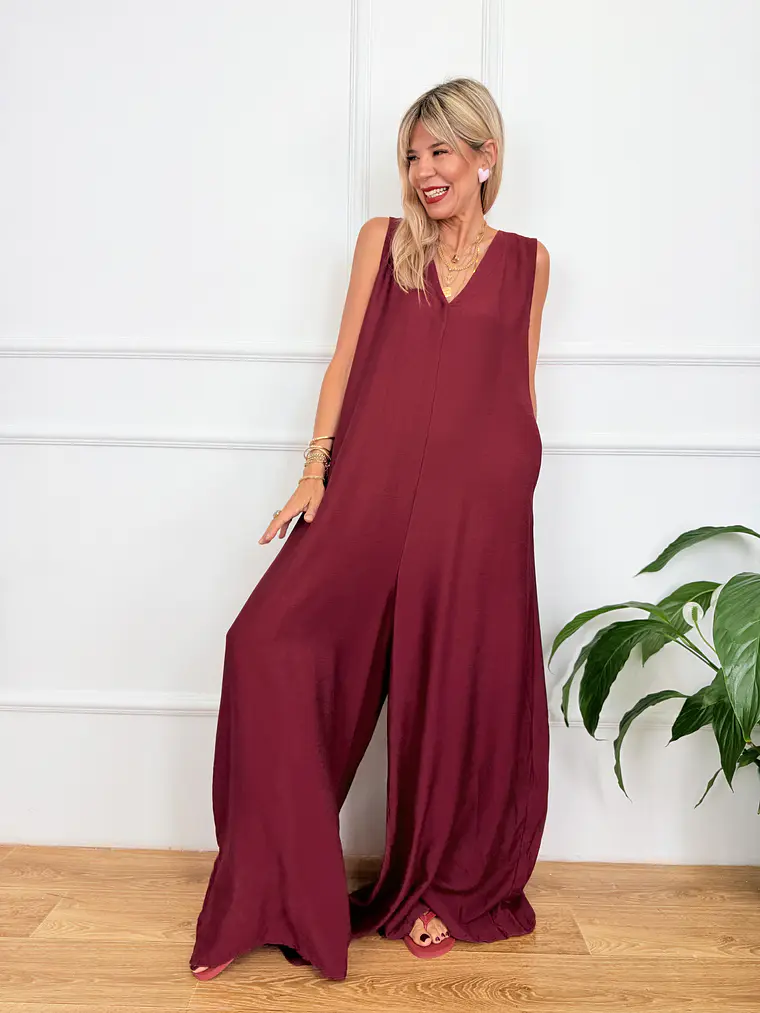 35319 Nena Jumpsuit Wine  2