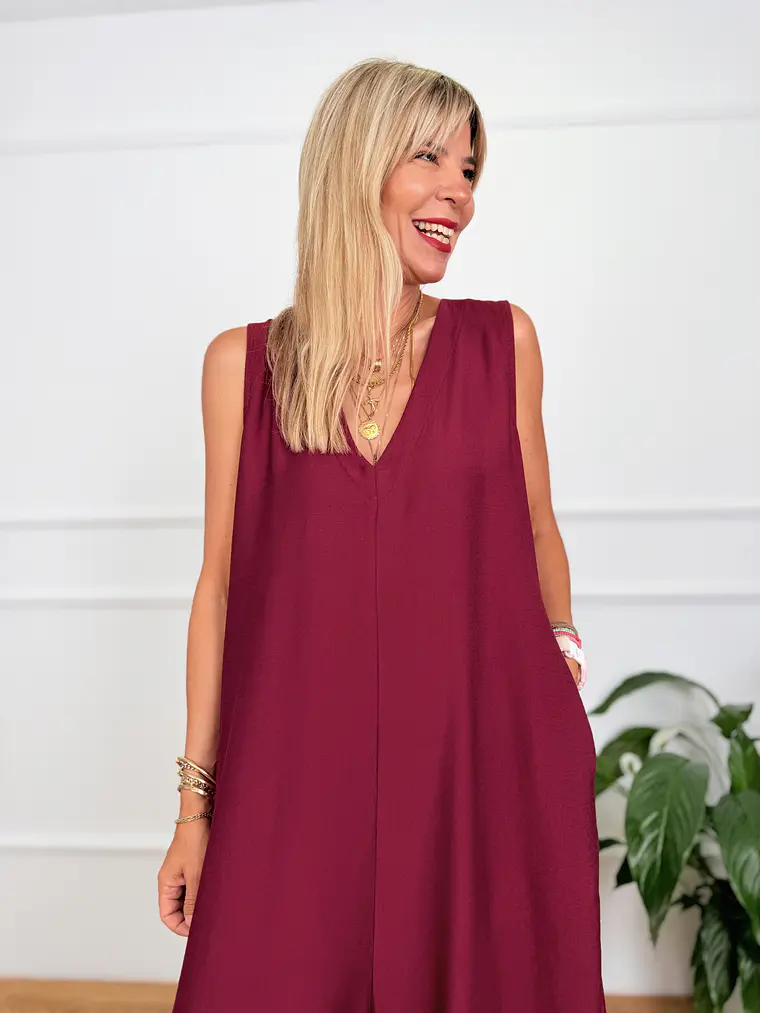 35319 Nena Jumpsuit Wine  4