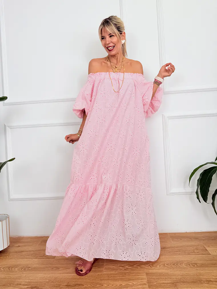 Ydra Kipour Dress Pink 59150    2