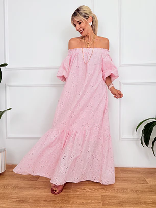 Ydra Kipour Dress Pink 59150   