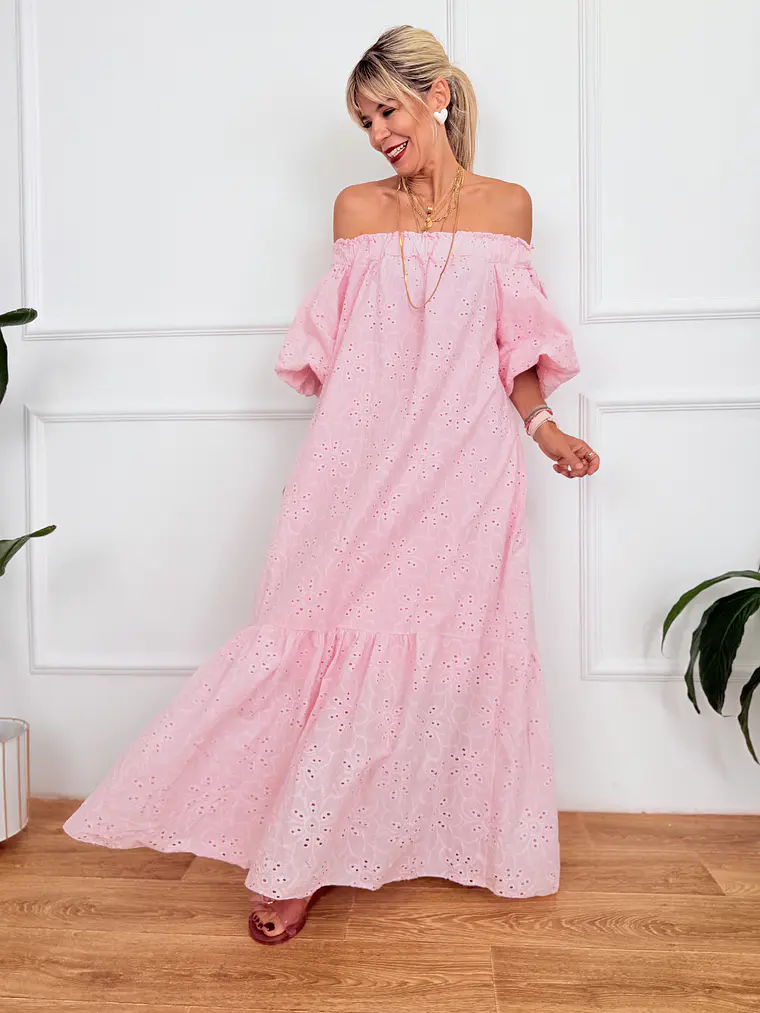 Ydra Kipour Dress Pink 59150    1