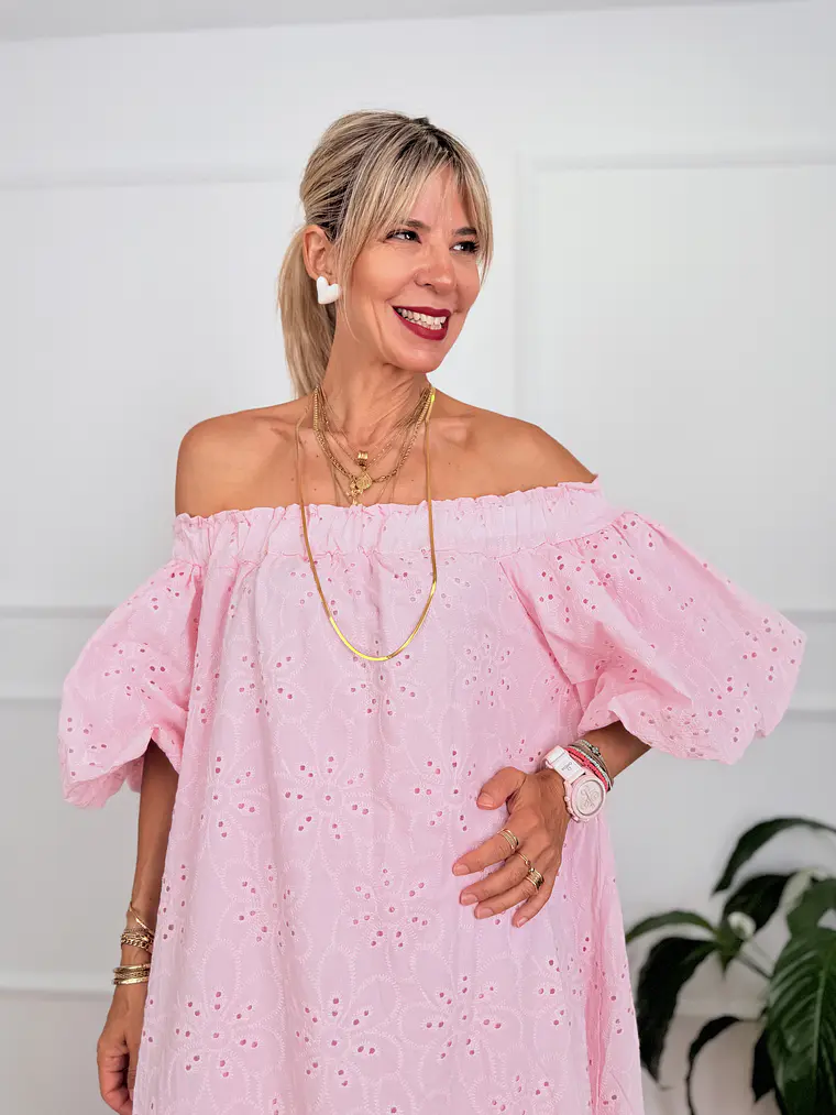 Ydra Kipour Dress Pink 59150    4