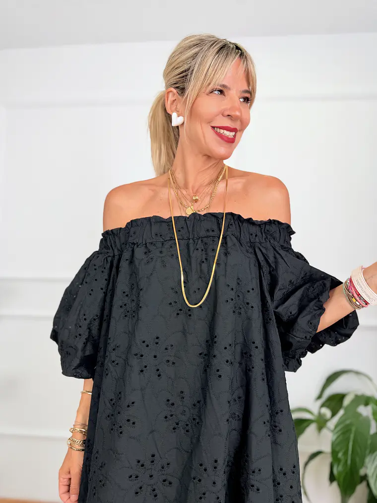 Ydra Kipour Dress Black 59150     4