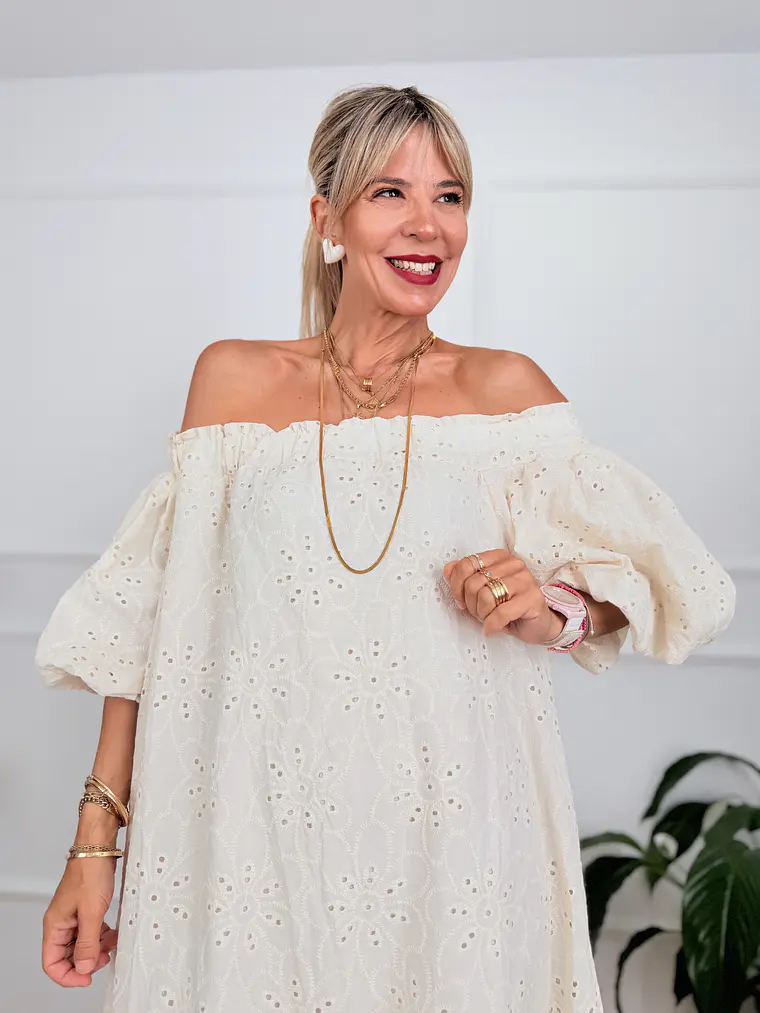 Ydra Kipour Dress Ivory 59150   4